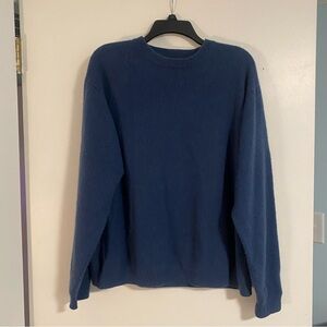 Daniel Bishop 100% 2 Ply Cashmere Sweater Men's L Navy Blue Hong Kong Classic